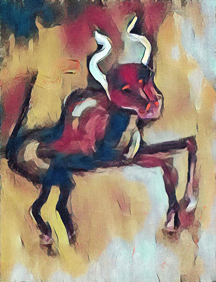 Camargue bull no 10 Painting by Susan Crowell