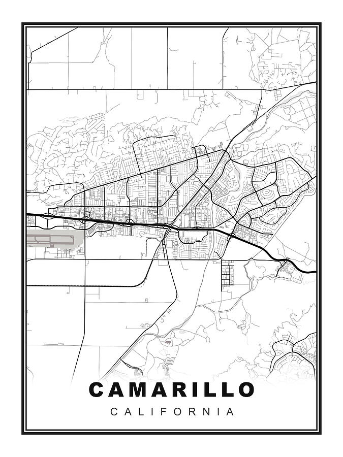 Camarillo Map Digital Art by Ipsita Das Fine Art America