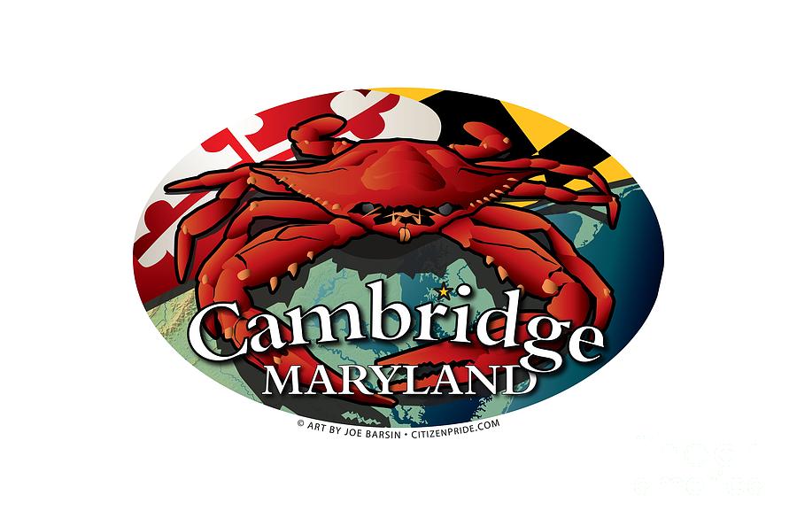 Cambridge Maryland Red Crab Oval Digital Art by Joe Barsin