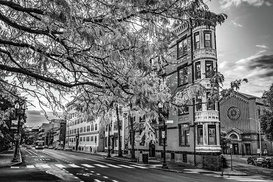 Cambridge Massachusetts Cityscape - Black and White Photograph by Gregory Ballos