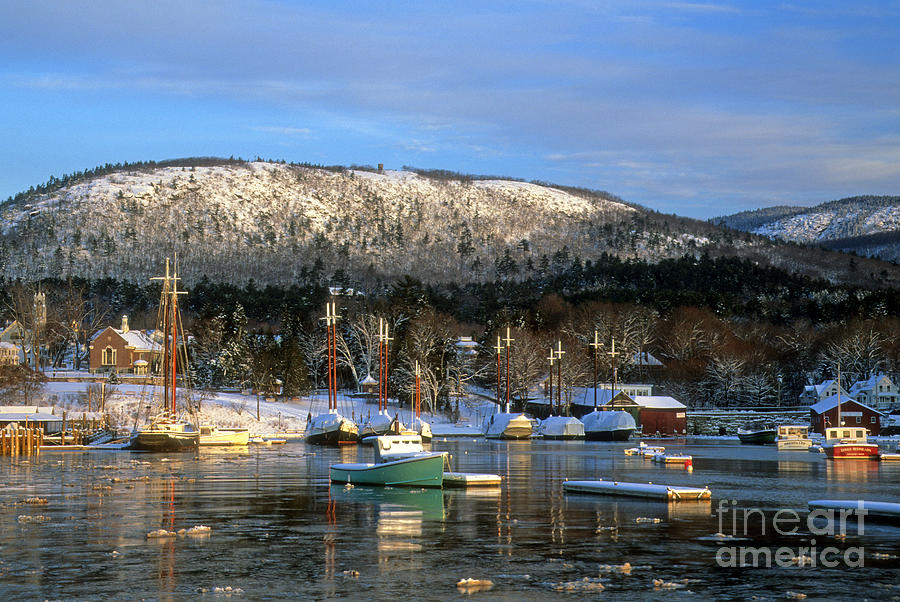 Camden Harbor in Winter Photograph by Kevin Shields