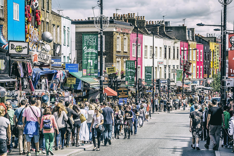 Camden Town, people and typical shops in Camden High street Photograph by Massimo Borchi/Atlantide Phototravel