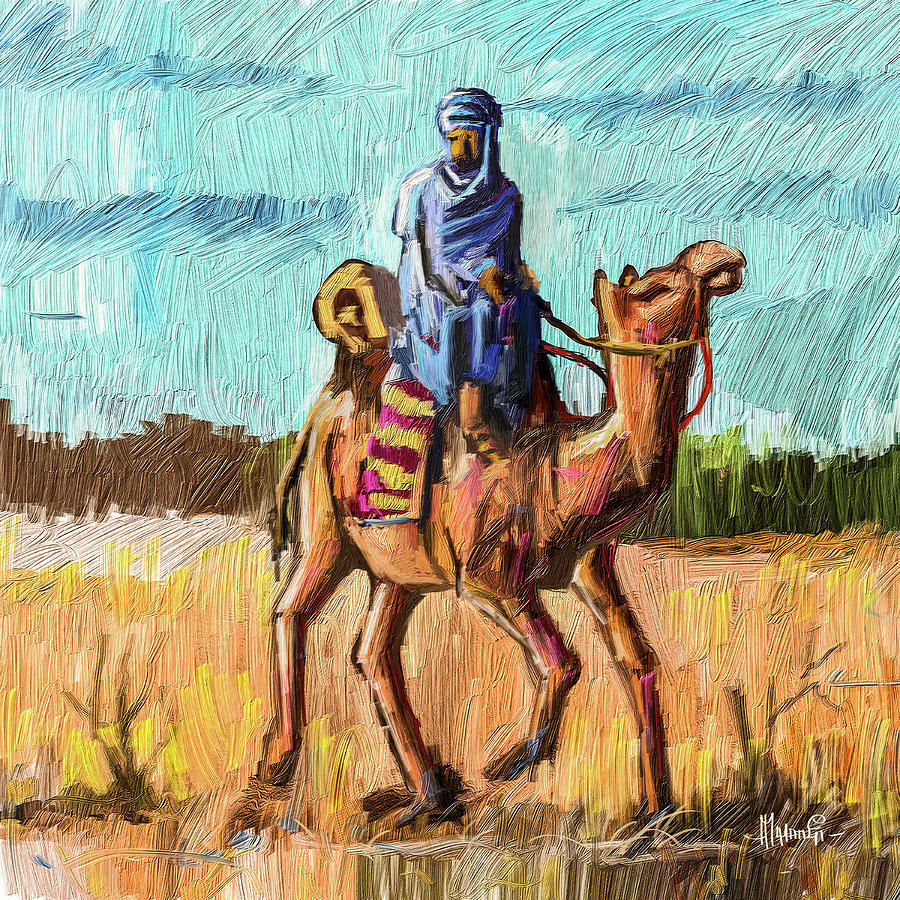 Camel Rider Painting by Anthony Mwangi