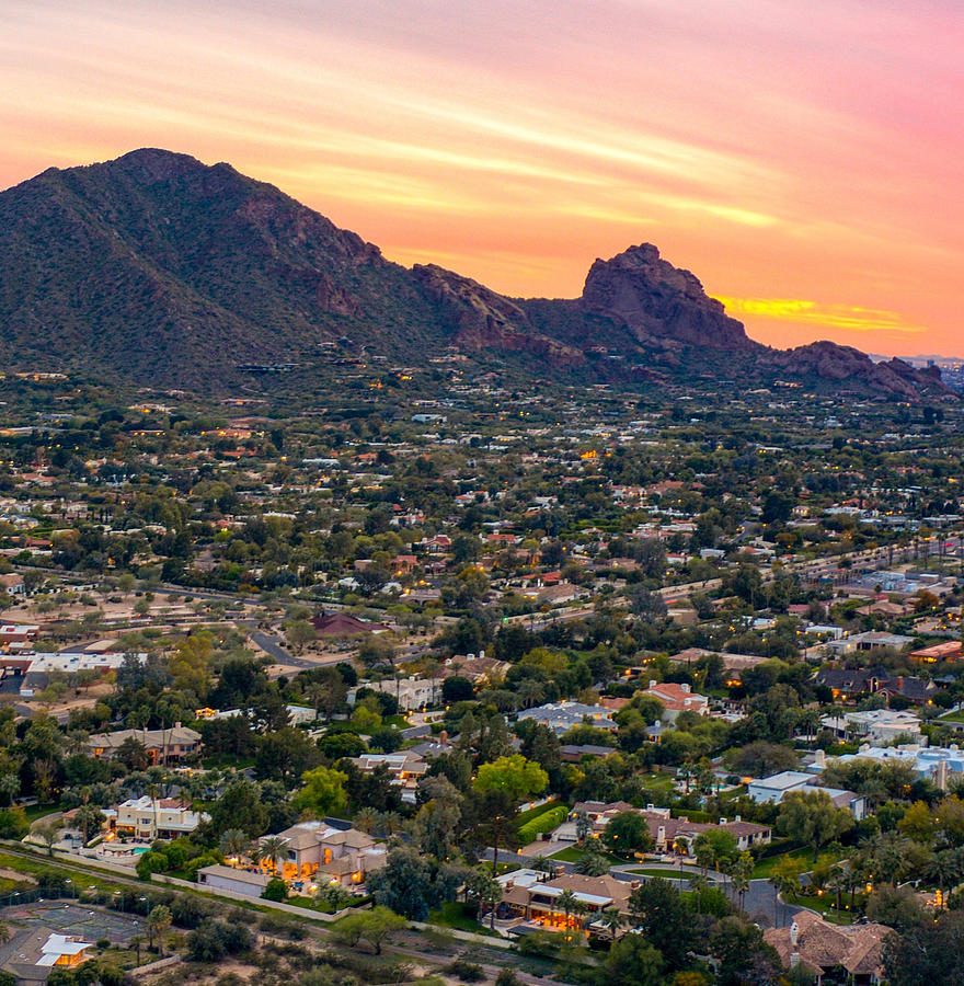 Camelback Mountain Sunset Paradise Valley Arizona Photograph by Anthony  Giammarino