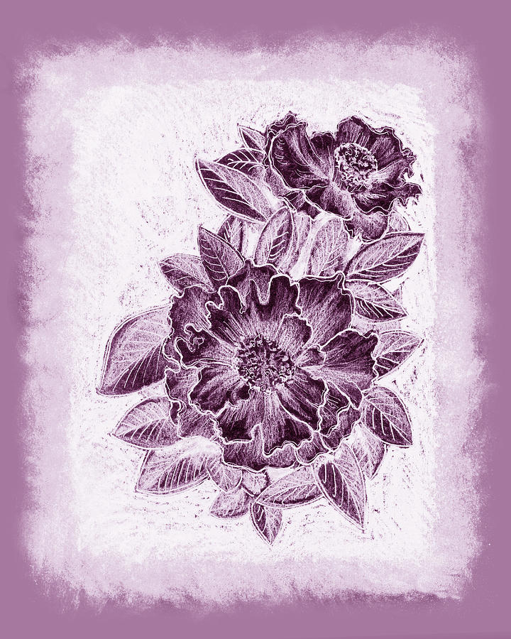 Camellia Japonica Decorative Artwork In Mellow Purple  Painting by Irina Sztukowski