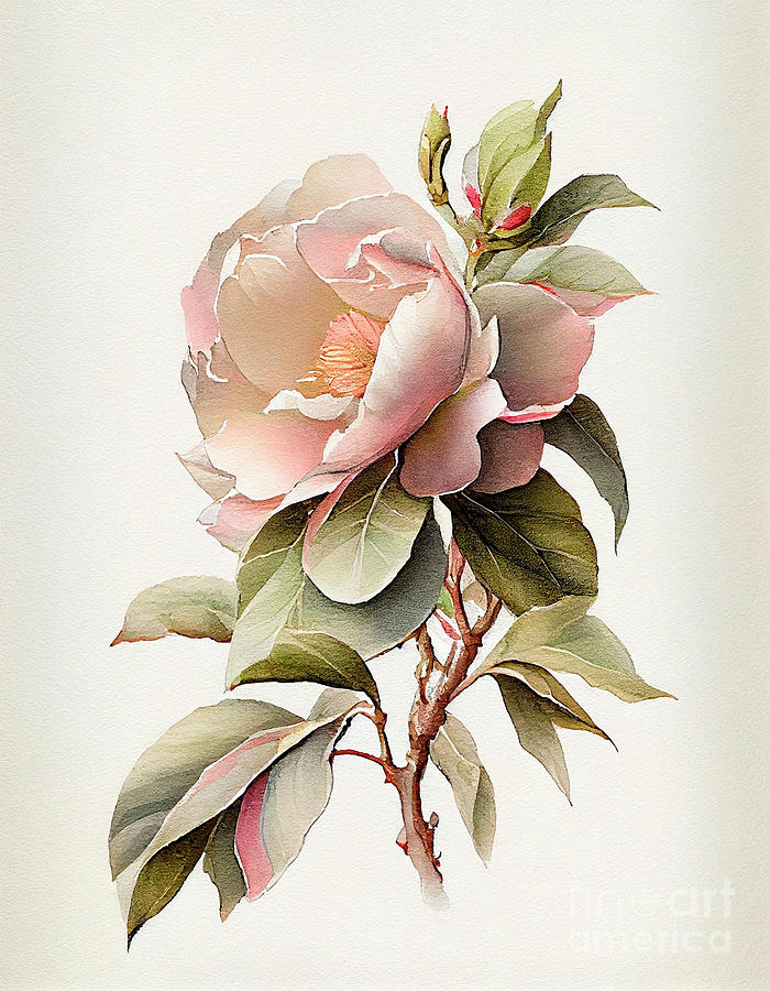 Camellia Painting by Pavel Lukashin - Pixels