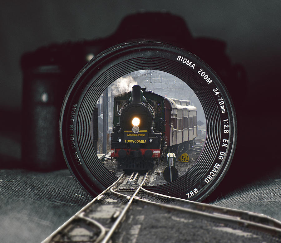 Camera And Train Photography Surreal Digital Art