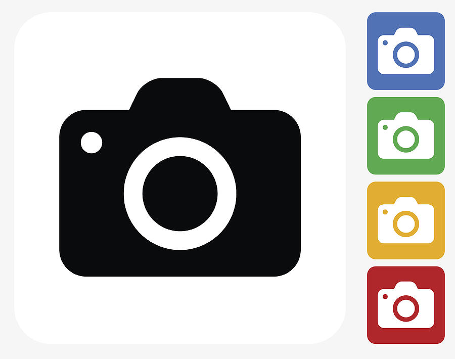 Camera Icon Flat Graphic Design Drawing by Bubaone