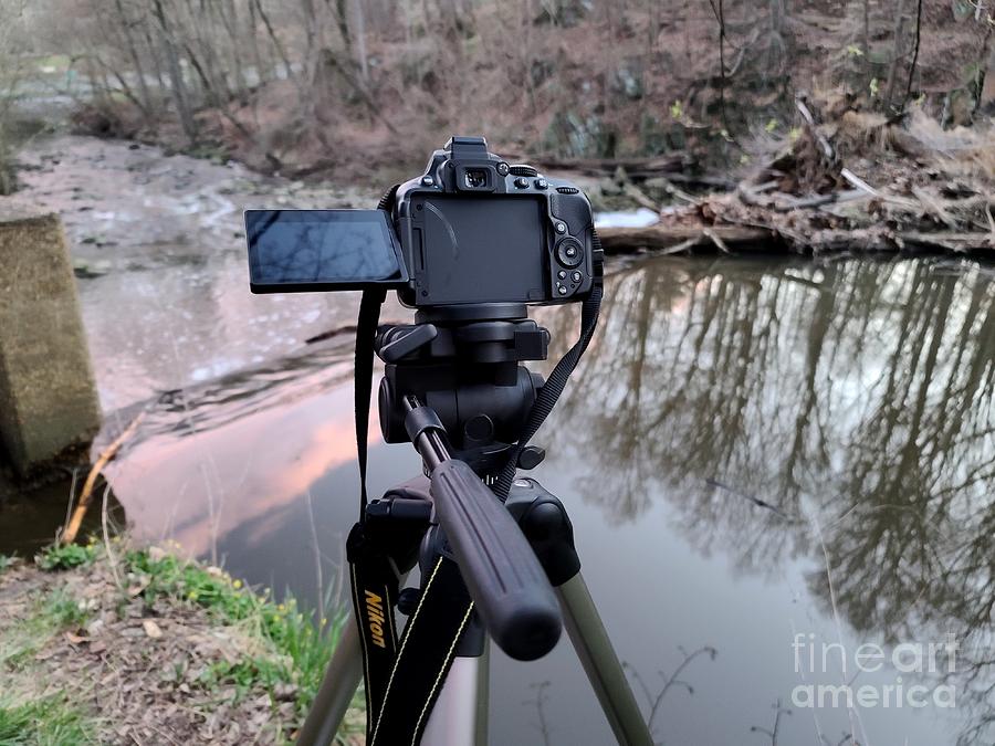 Spring Photograph - Camera photographing Burnt Mills Dam by Ben Schumin
