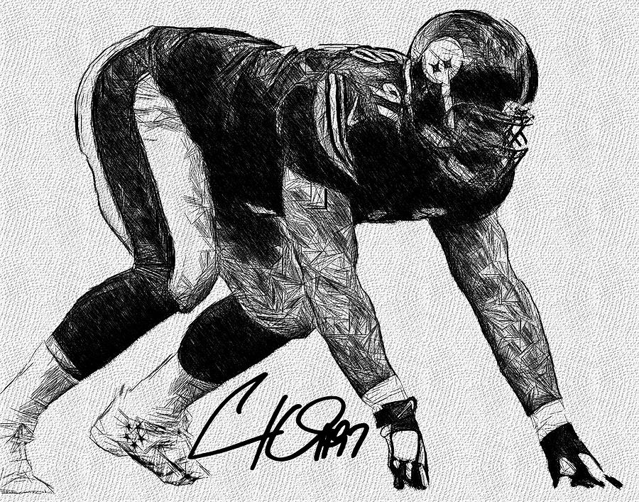 Cameron Heyward Steelers RDE Sketch Digital Art by Bob Smerecki - Fine ...