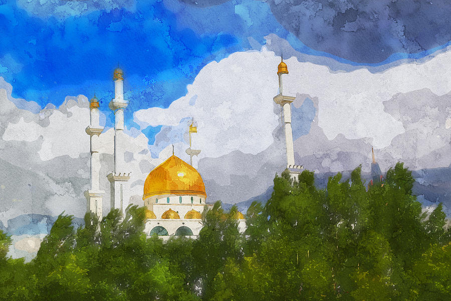 Cami The Minaret Painting by Celestial Images
