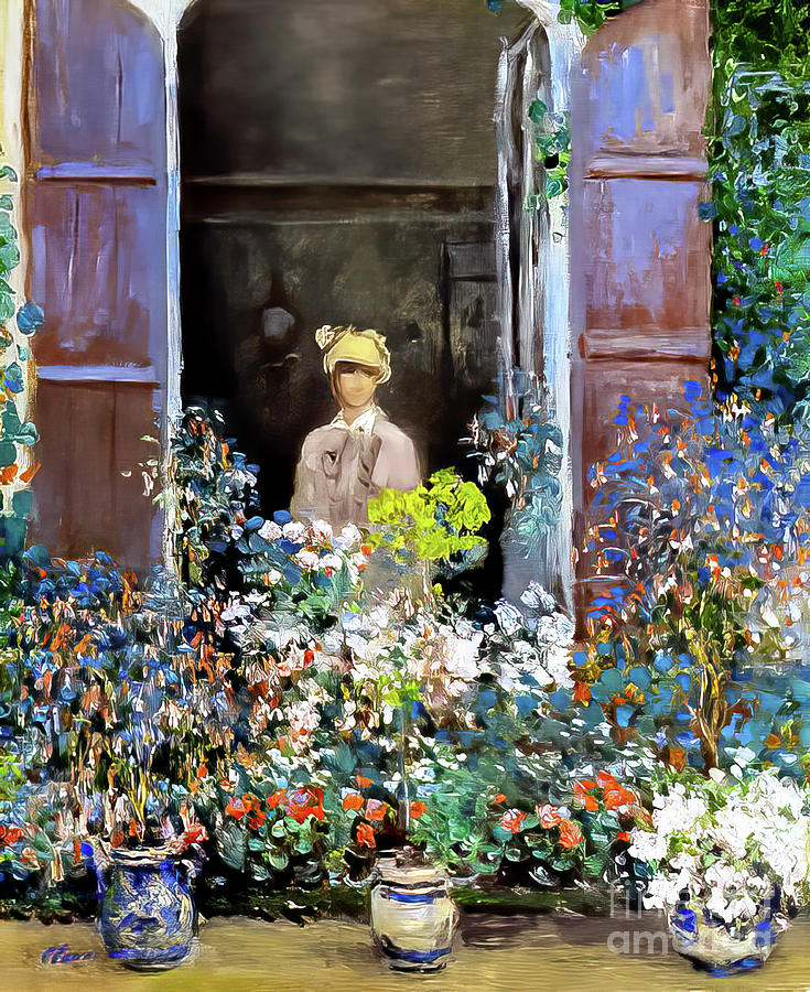 Camille Monet at the Window by Claude Monet 1873 Painting by Claude Monet