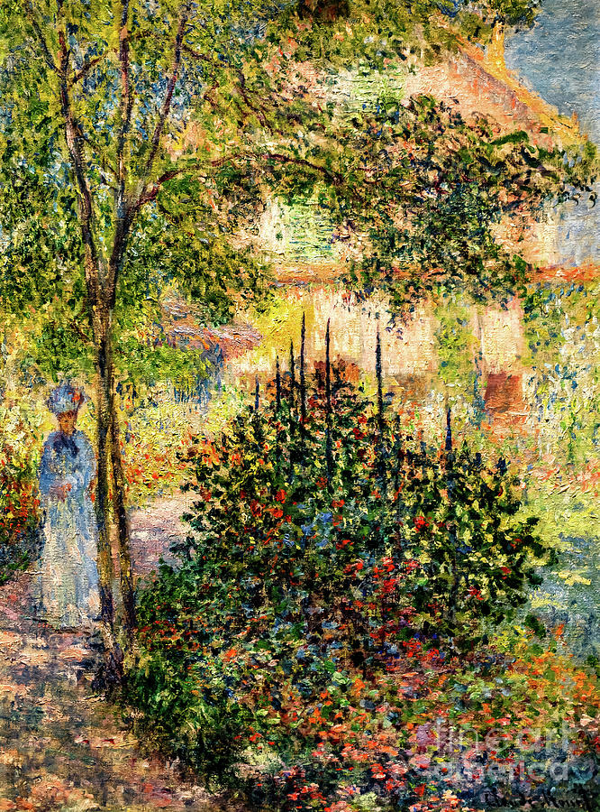 Camille Monet in the Garden at Argenteuil 1876 by Claude Monet Painting by Claude Monet