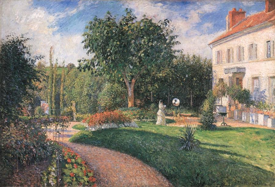 Camille Pissarro - The Garden of Les Mathurins at Pontoise Painting by Les Classics