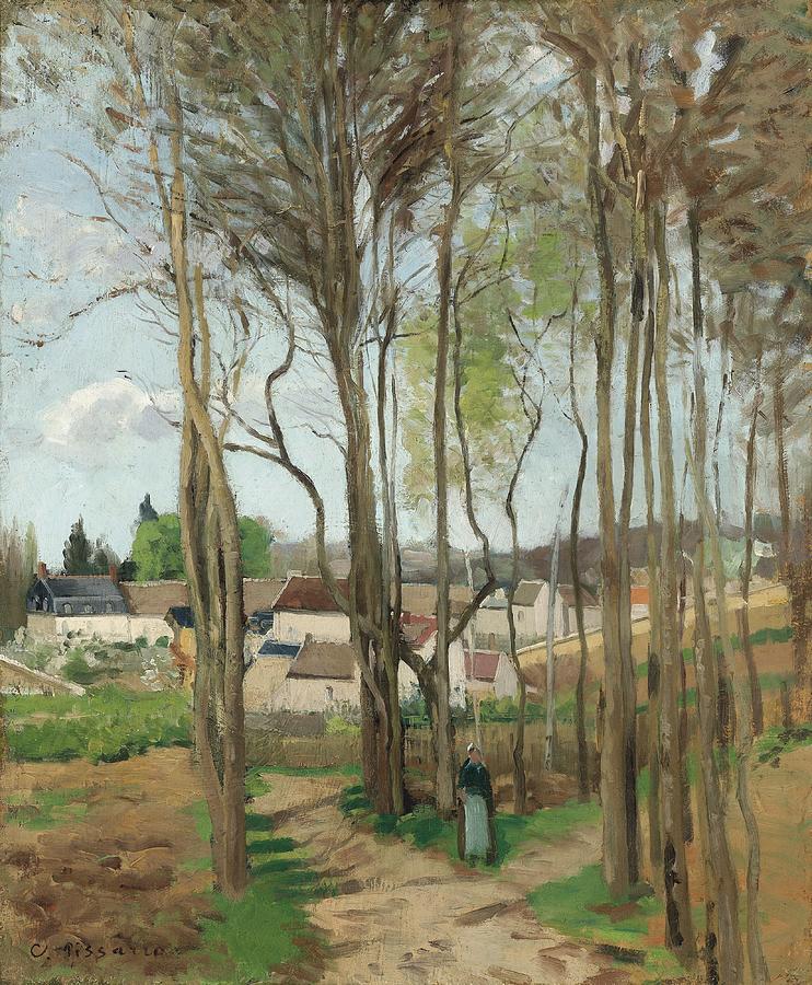 Camille Pissarro  The Village Through The Trees Painting