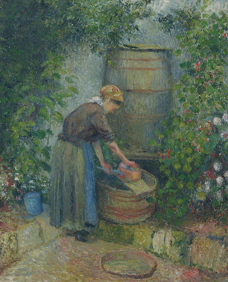Camille Pissarro  Woman Washing A Pan Painting
