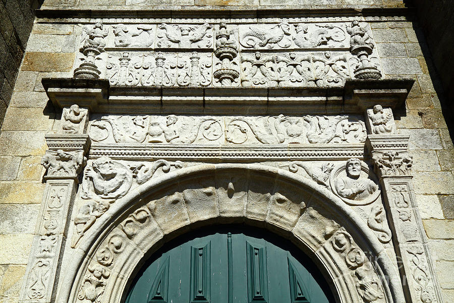 Caminha parish church portal Portugal Photograph by James Brunker