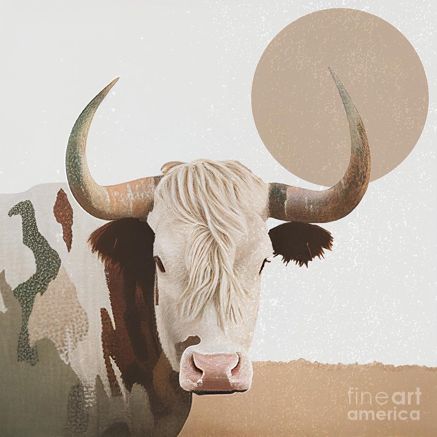 Cammo Cow I Painting by Mindy Sommers