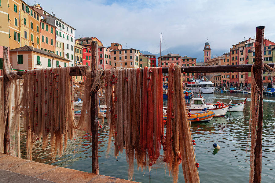 Camogli. The Port And Traditional Houses. Liguria. Italy. Photograph