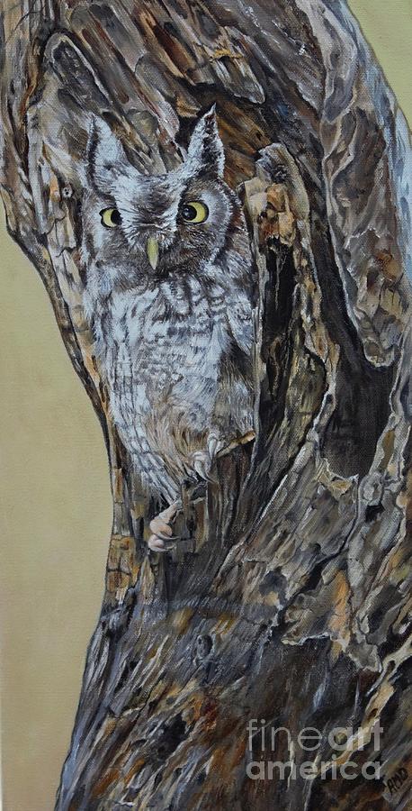 Camouflage Owl Painting by AMD Dickinson