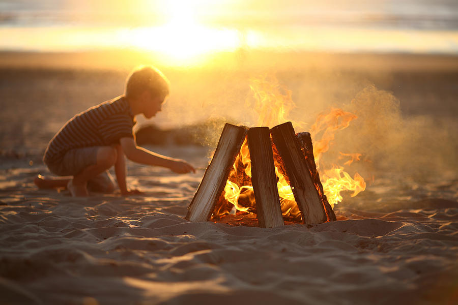 Camp fire at the beach Photograph by Jurgita.photography