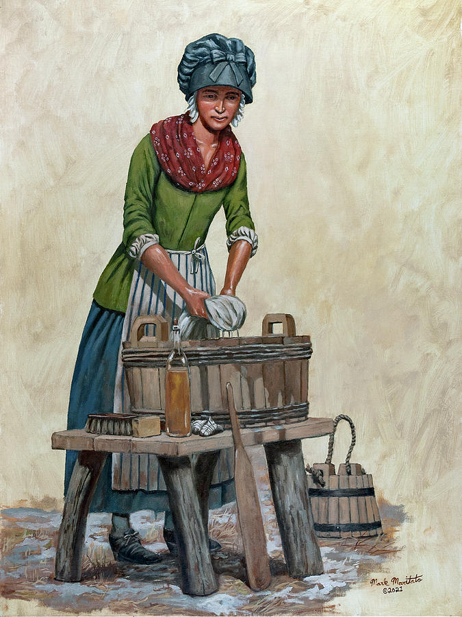 Camp Follower Laundress at Valley Forge Painting by Mark Maritato ...