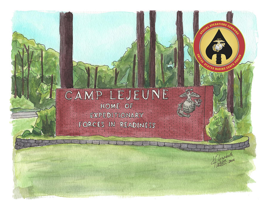 Camp Lejeune MARSOC Custom Print Painting by Betsy Hackett