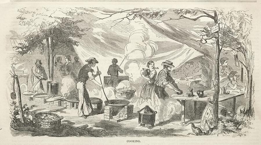 Camp Meeting Sketches Cooking 1858 Part Of A Set. See All Set Records Winslow Homer Painting