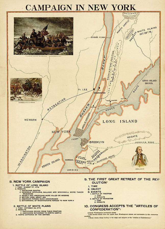 Map Drawing - Campaign in New York by Vintage Maps