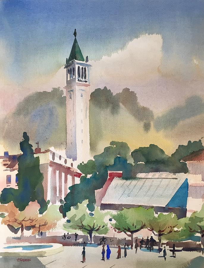 Landmark Painting - Campanile at U.C. Berkeley  by Robert Stevens