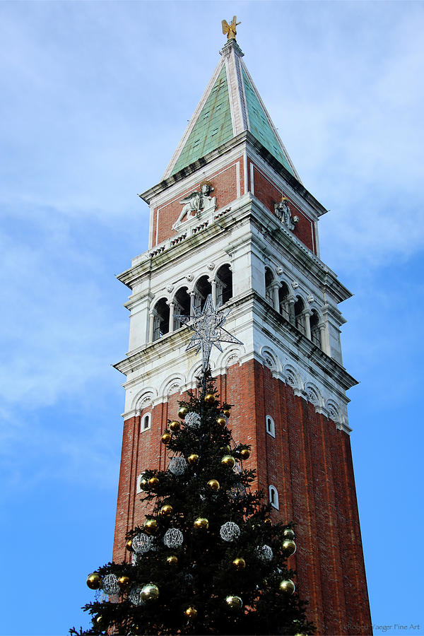 Campanile Basilica San Marco With Christmas Tree Photograph