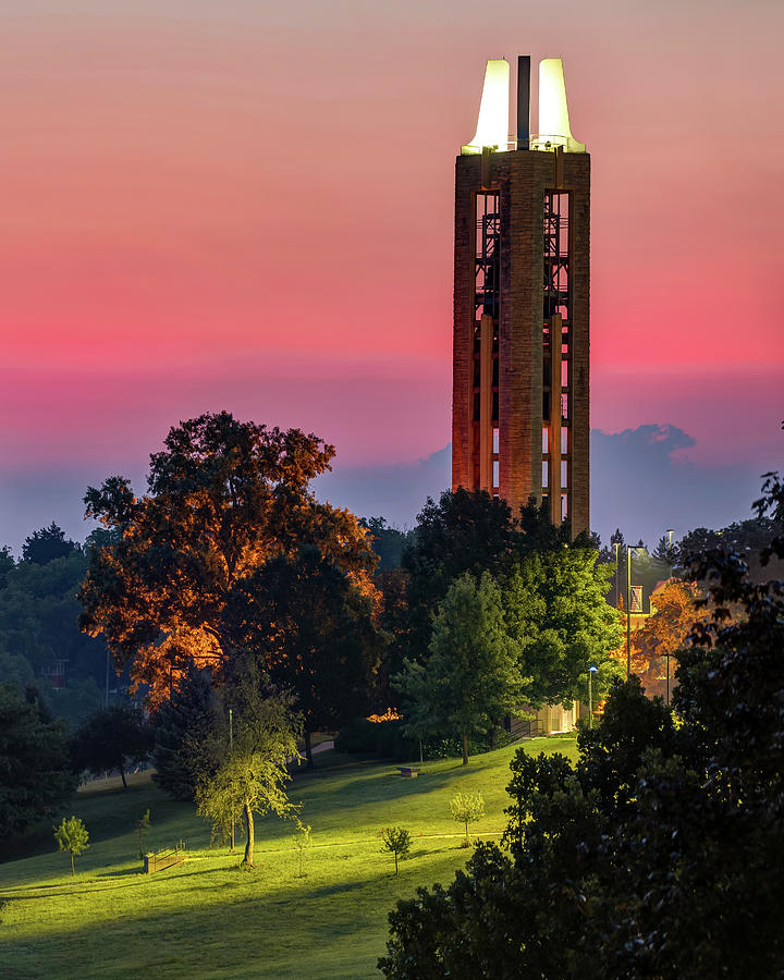 University Of Kansas Photograph - Campanile Bell Tower Over Kaw Valley - Lawrence Kansas by Gregory Ballos