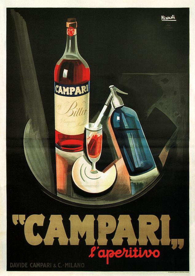  Campari l Aperitivo - Liquor Advertisement - Vintage Advertising Poster Digital Art by Studio Grafiikka