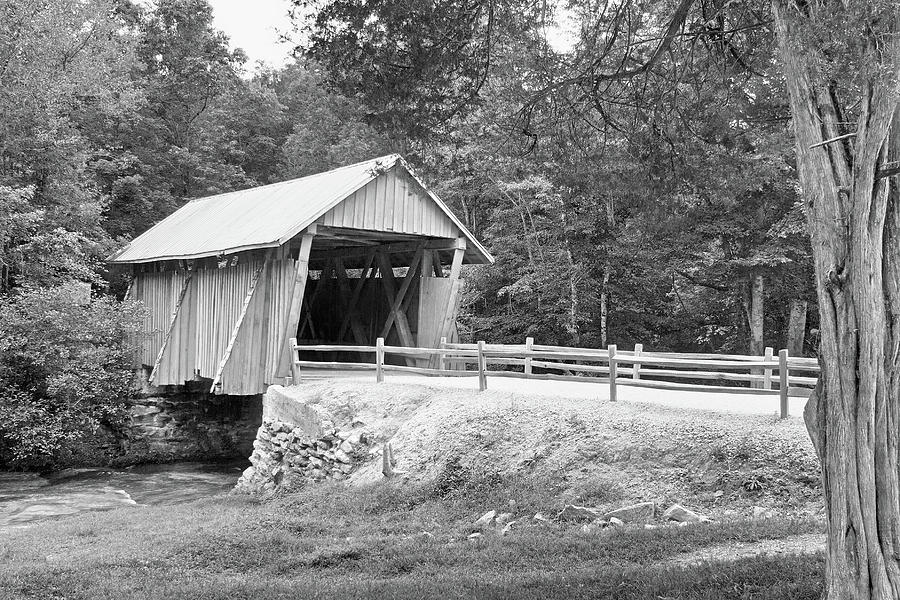 Campbells Covered Bridge B W 11 Photograph by Joseph C Hinson
