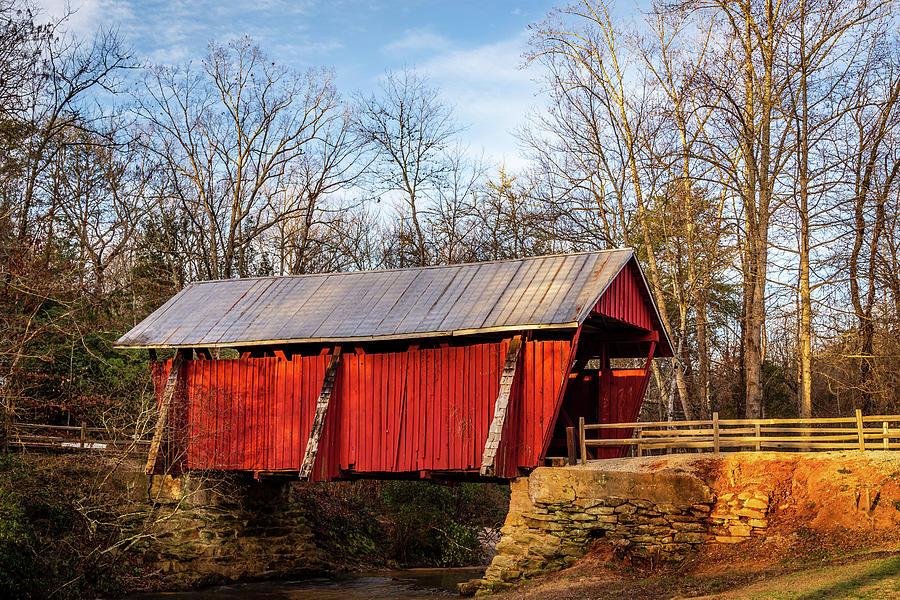 Campbells Covered Bridge-Early Morning Light Photograph by Charles Hite