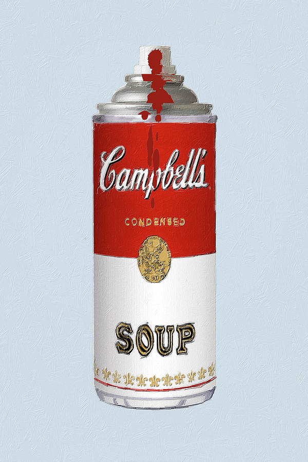 Campbells Soup Spray Paint Pop Painting by Tony Rubino
