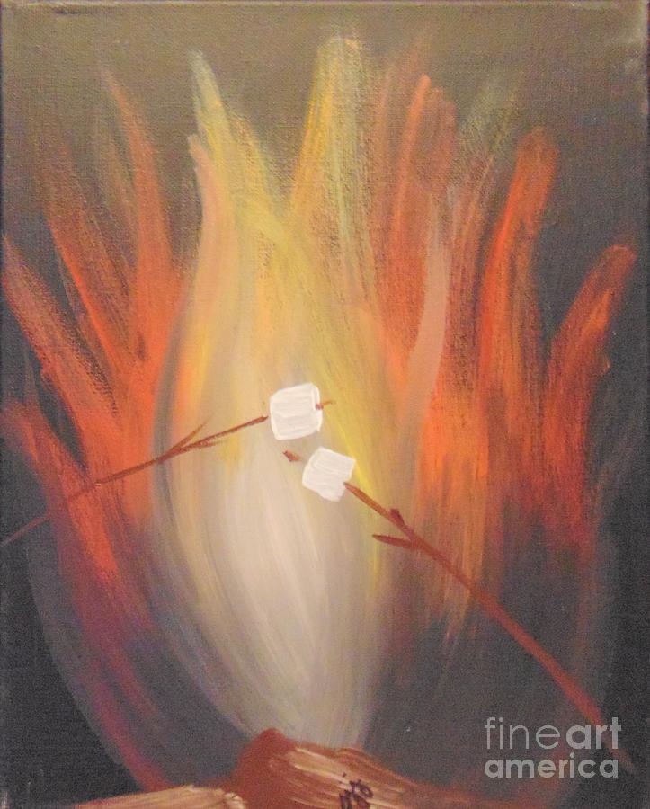 Campfire Painting by Saundra Johnson