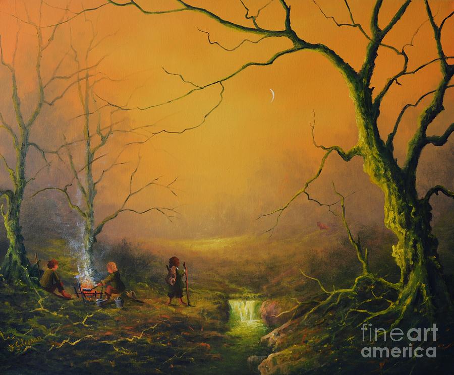 The Hobbit Painting - Campfire Supper by Joe Gilronan