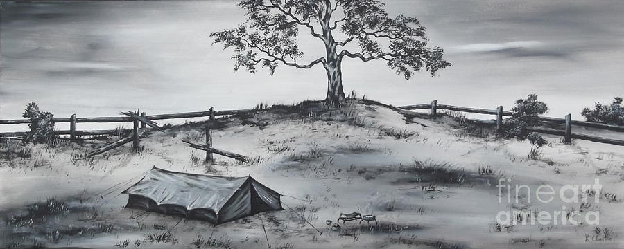 Campground. Painting by Kenneth Clarke