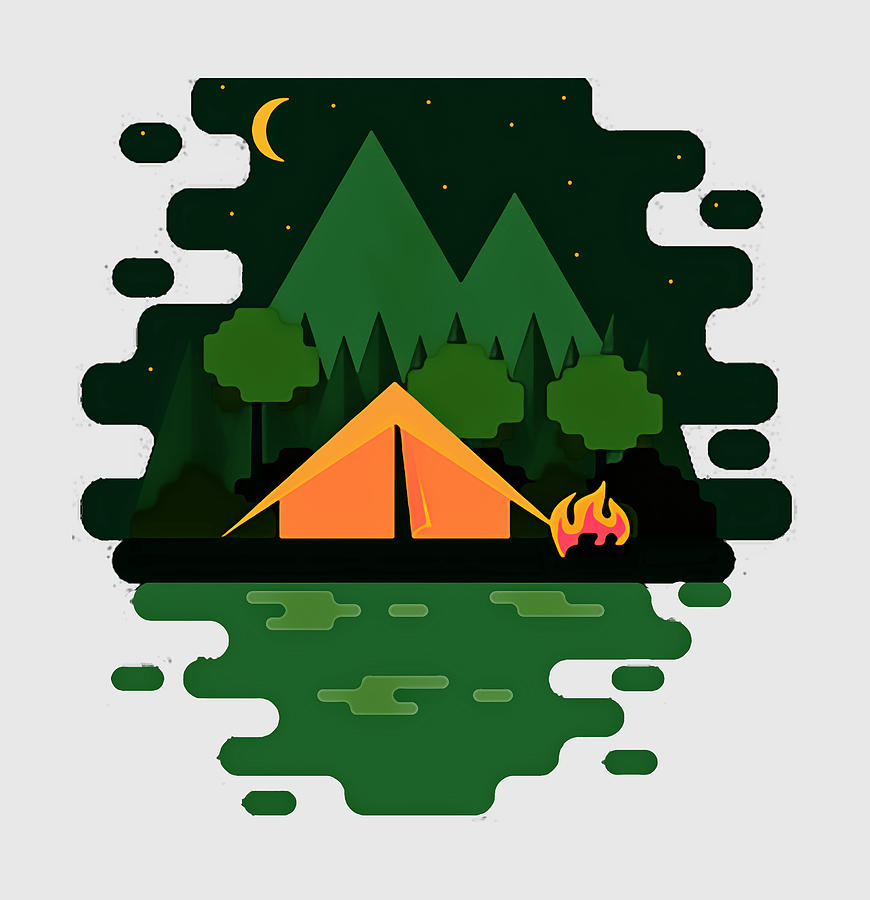 Camping in Forest Digital Art by Geraldine Hills | Pixels