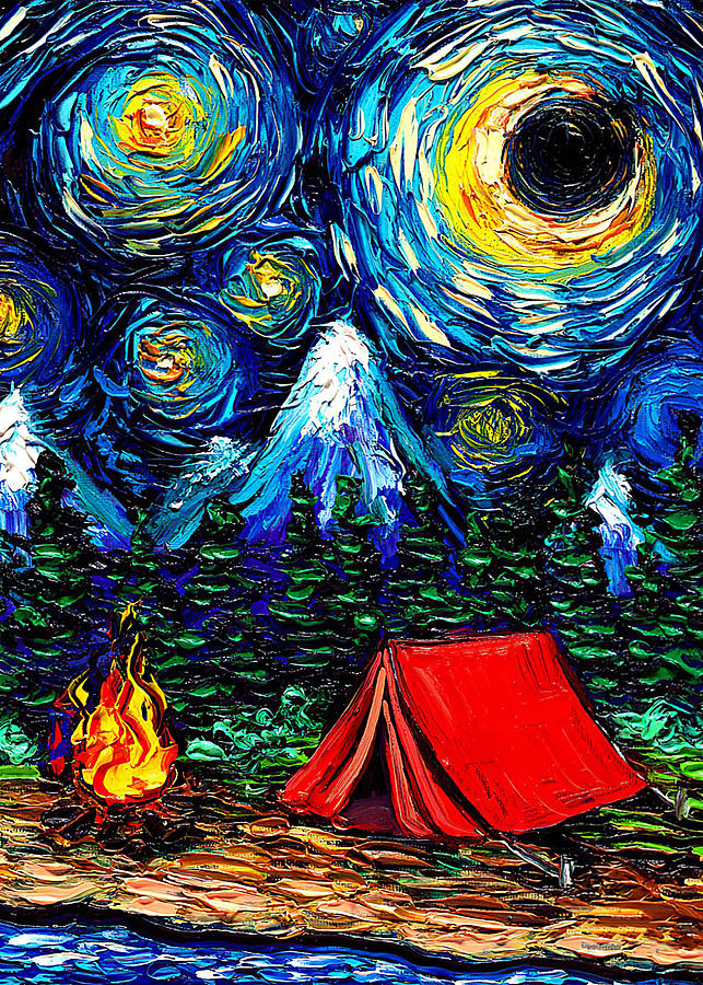 Camping Painting Camping Scene Digital Art by Gambrel Temple | Fine Art ...