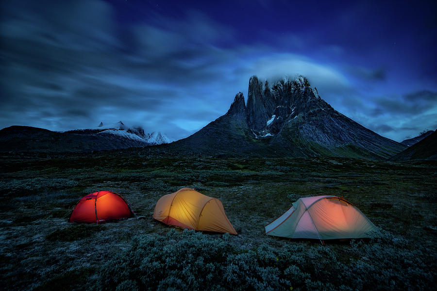 Camping under mountains Photograph by Henry w Liu