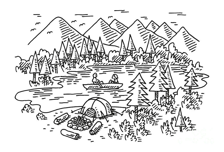 Set of sketch camping equipments Handdrawing illustration Stock Vector  Image  Art  Alamy