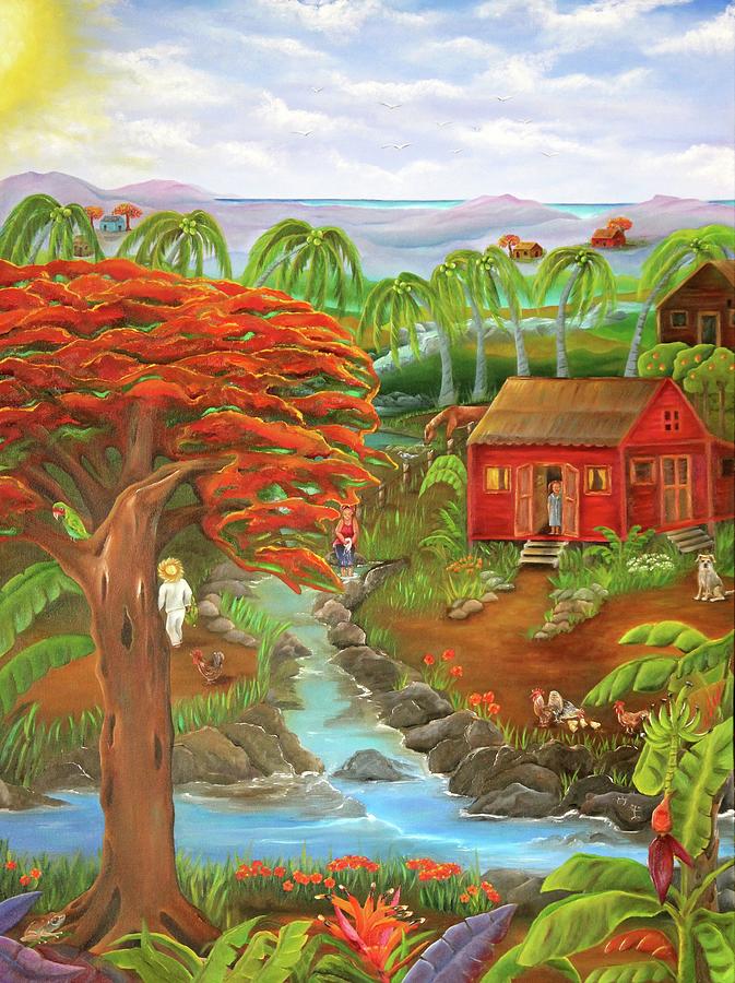 Campo Puerto Rico Painting by Janice Aponte