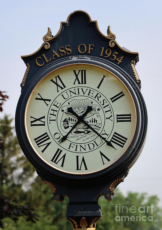 Campus Clock at the University of Findlay 2165 Photograph by Jack Schultz