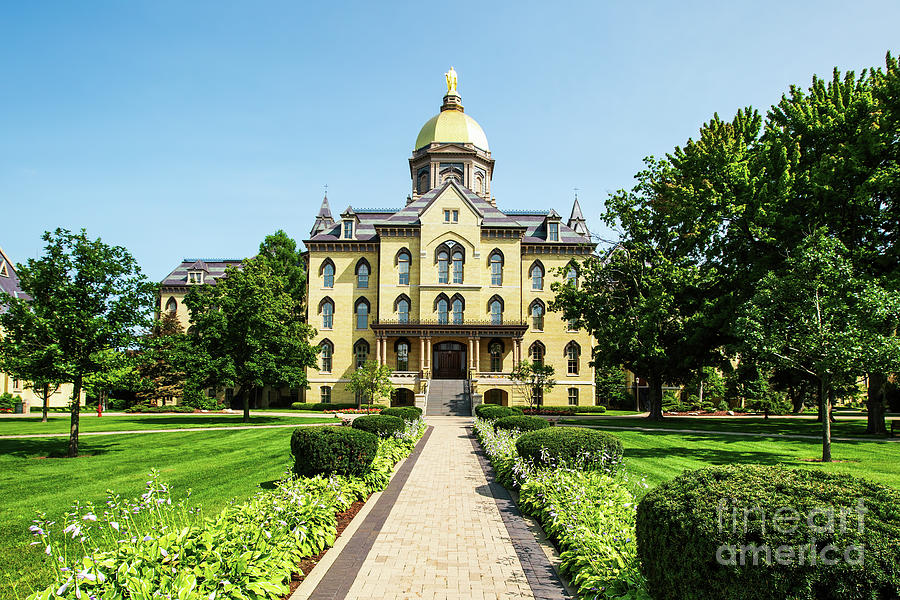 Architecture Photograph - Campus Icon The Golden Dome by Scott Pellegrin