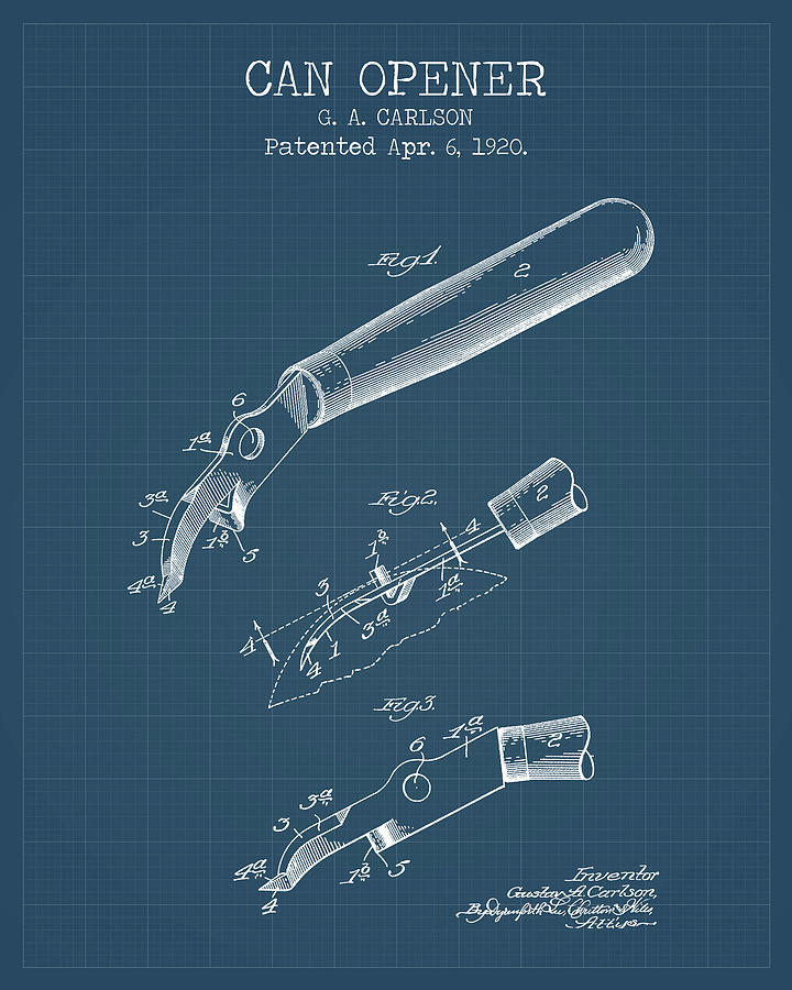 Can opener vintage patent by Dennson Creative