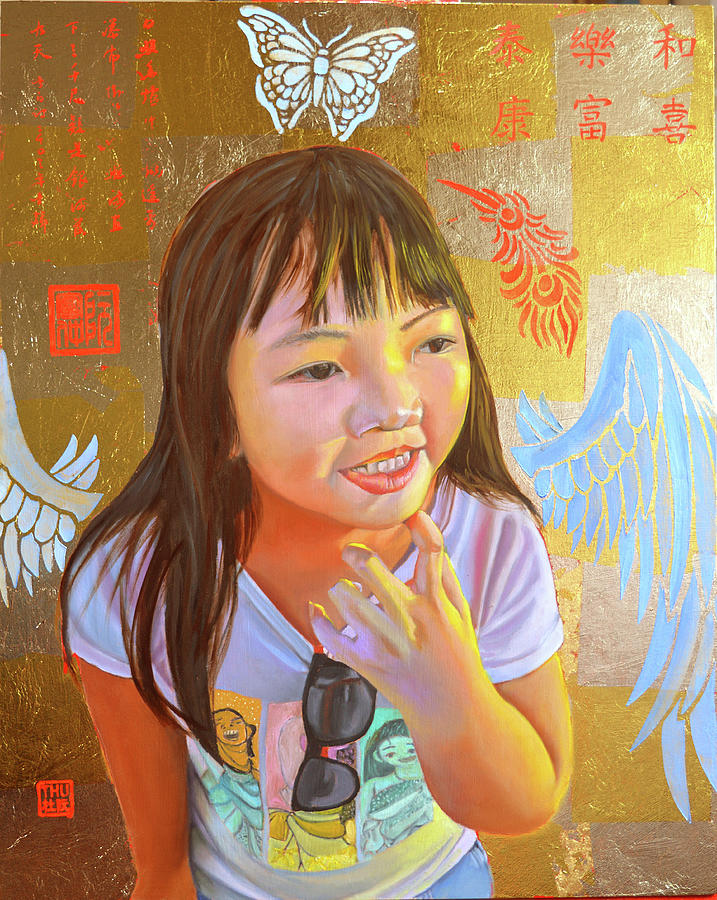 Butterfly Painting - Can Tho Angel by Thu Nguyen