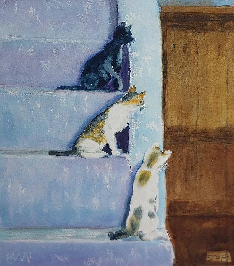 Can we Smell Cooking? Painting by Sandie Croft