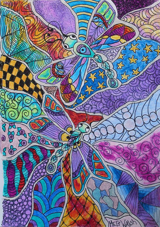 Can you find the dragonflies? Drawing by Megan Walsh